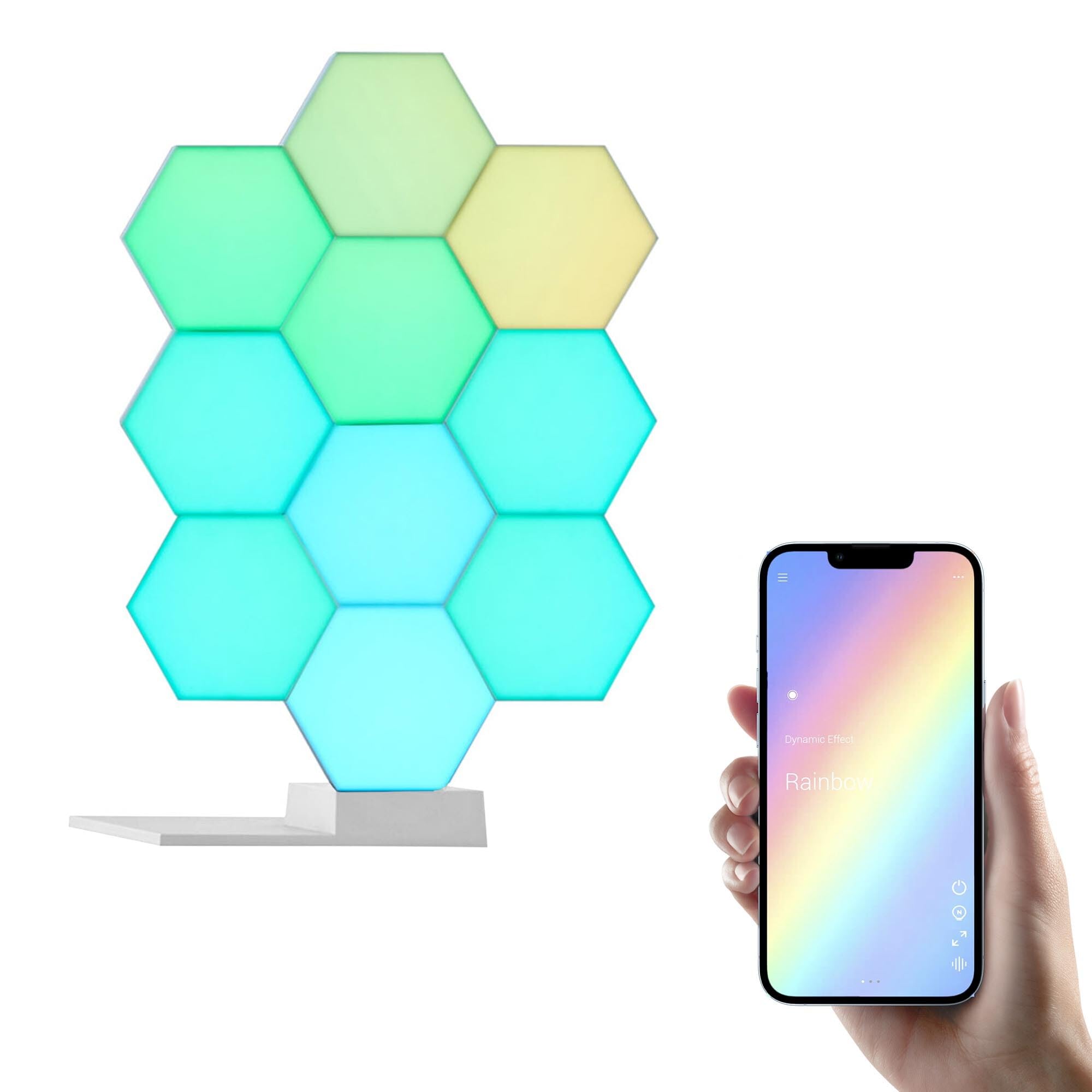 Yescom 11Pack WiFi Smart LED Light Kit DIY Night Lamp Voice Control 16 Million Color Compatible with Alexa Google Home 10 Pack