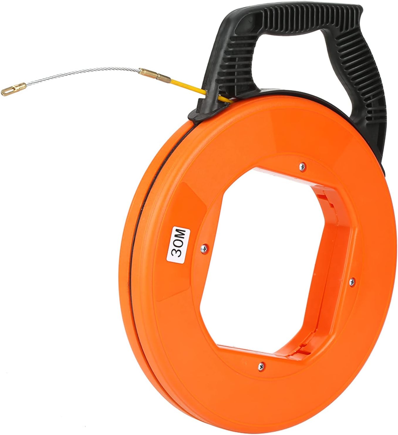 Marhynchus Fish Tape Spool, 30M, High Strength Electric Cable Puller with Ergonomic Handle for Wire Pull Rod Pipe Rods When Spool Cable Running