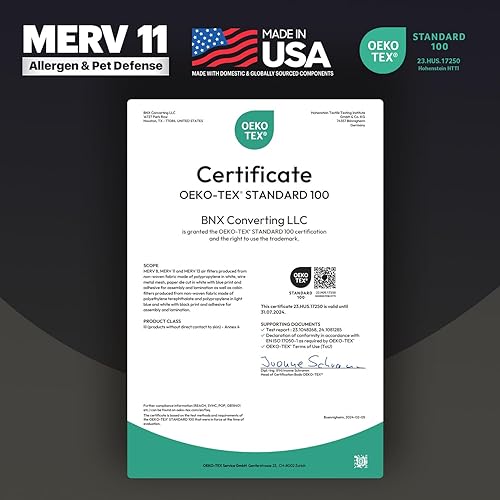 Miniatura 6 de BNX TruFilter - Filtro de aire MERV 11 de 10 x 10 x 1 pulgadas (paquete de 4)  Fabricado en Estados Unidos  Filtro de aire acondicionado