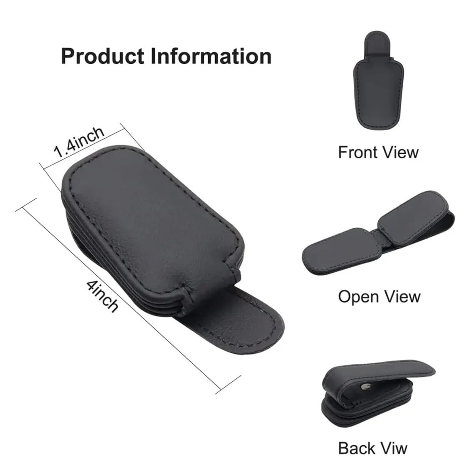 Supporto Universale per Occhiali da Sole Clip Magnetica in Pelle Biglietto per Biglietti Visiera Parasole per Scatola Decorativi Custodia Occhiali da Sole Auto(Red)