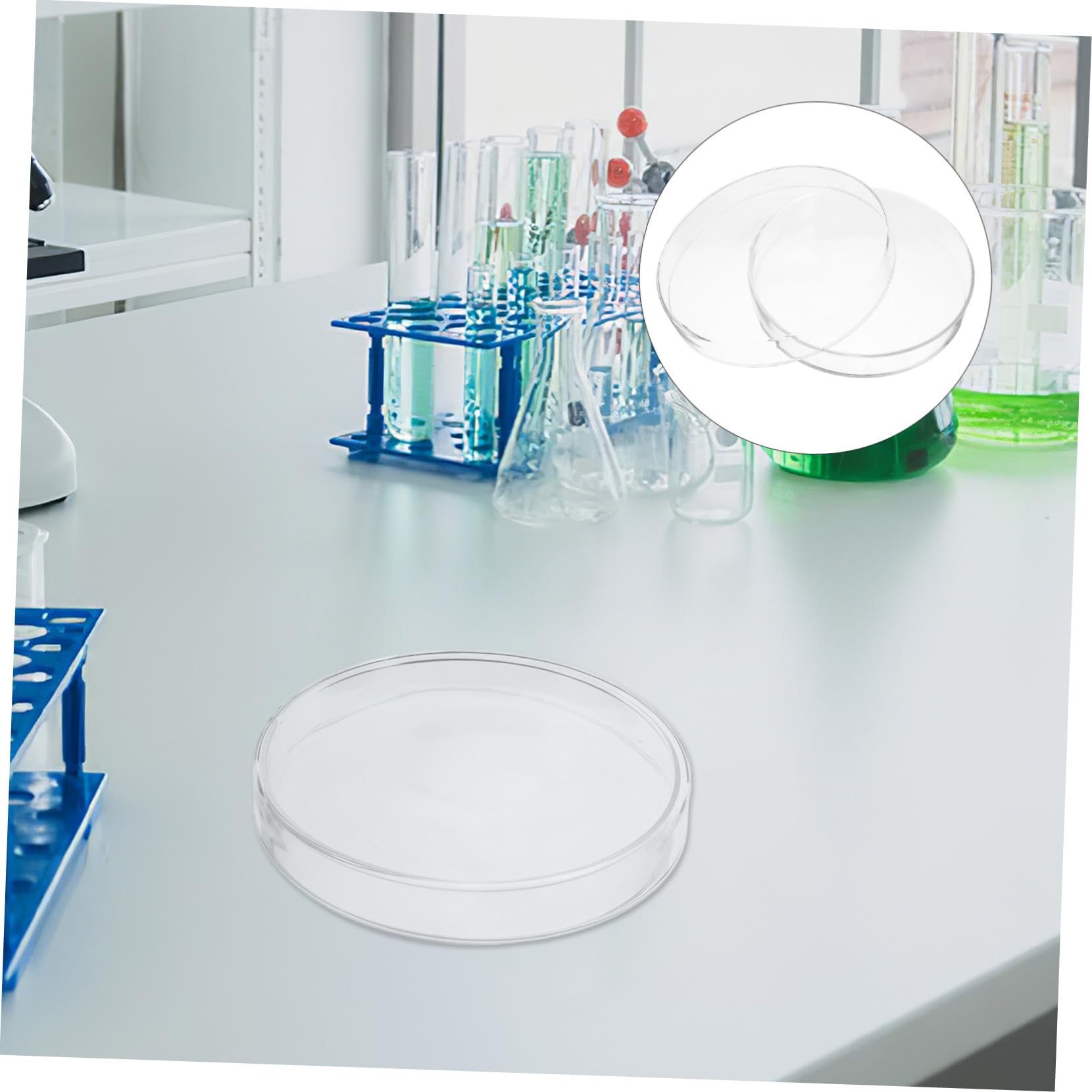 Anneome Placa de Petri de Vidrio Borosilicato Plato para y Siembra con Tapa Resistente Altas Temperaturas Autoclavable para Investigación Científica y Microbiológicos
