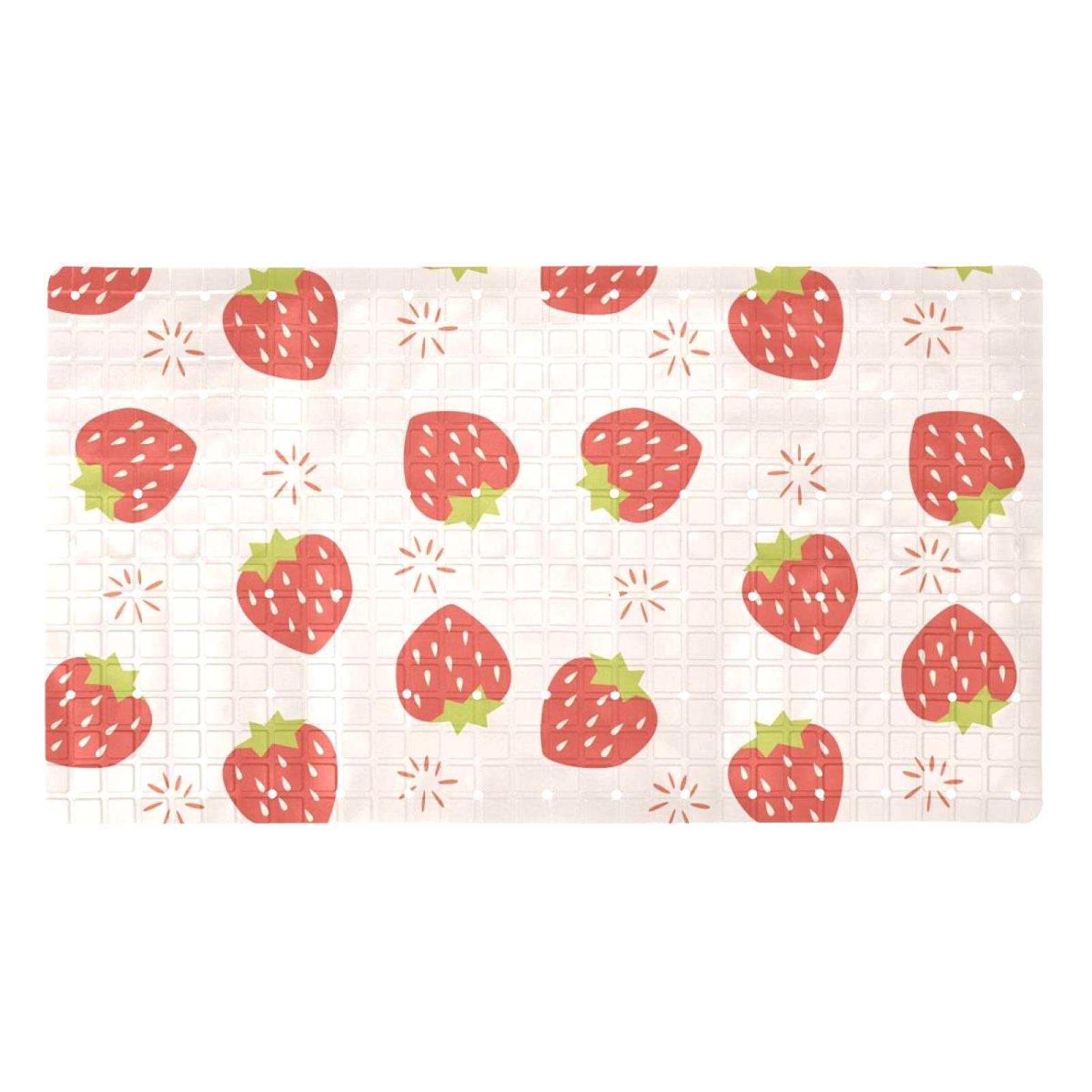 Alfombrilla antideslizante para bañera para niños y ancianos con fresas