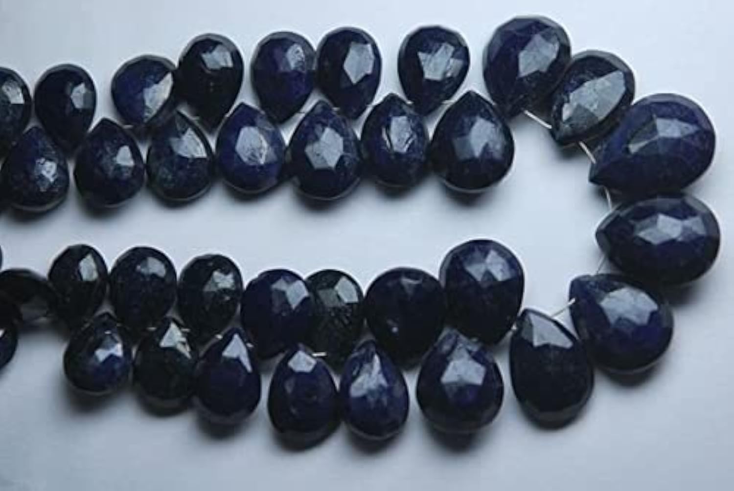 Saphir naturel briolettes poire 9-13mm pour réparer ou sublimer un collier de perles