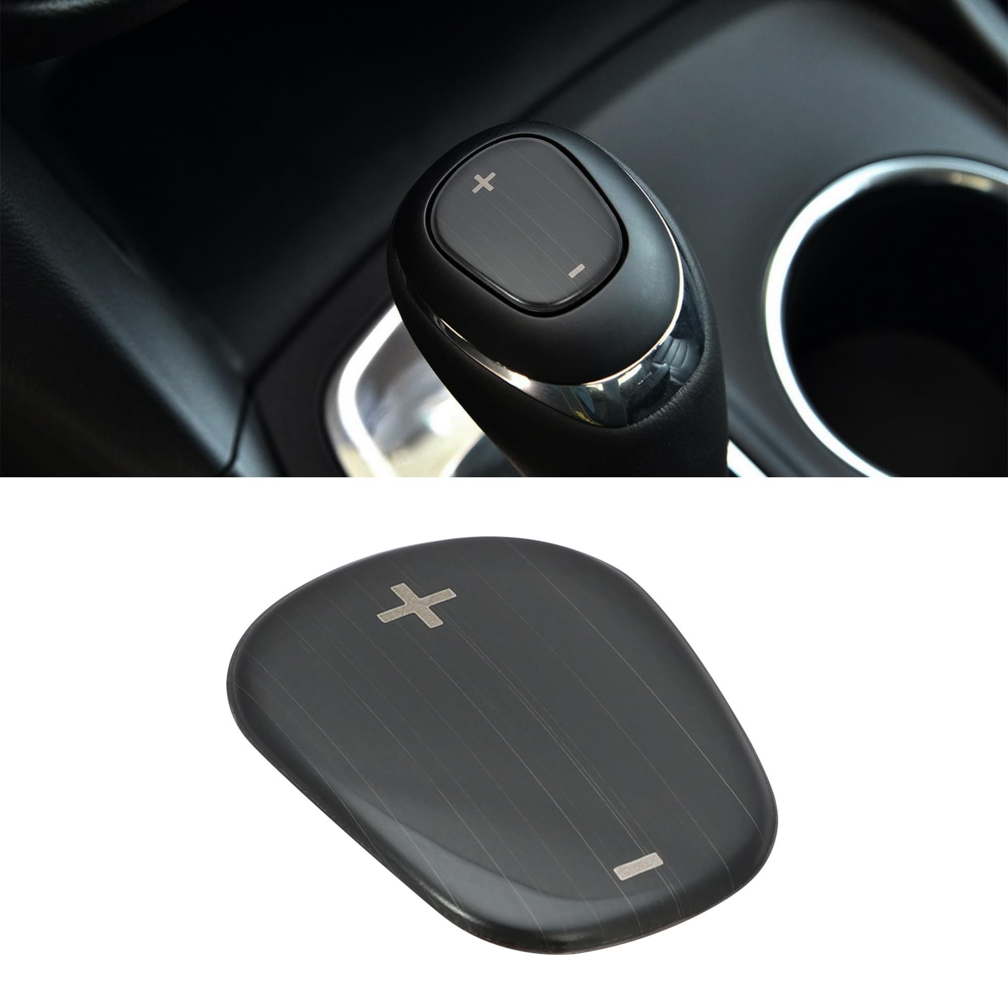 TOMALL Stainless Steel Car Gear Shift Knob Cover Compatible with Chevy Equinox 2018-2020 Shift Panel Trim Gear Lever Cover for Car Interior Car Accessories (Black Brushed)