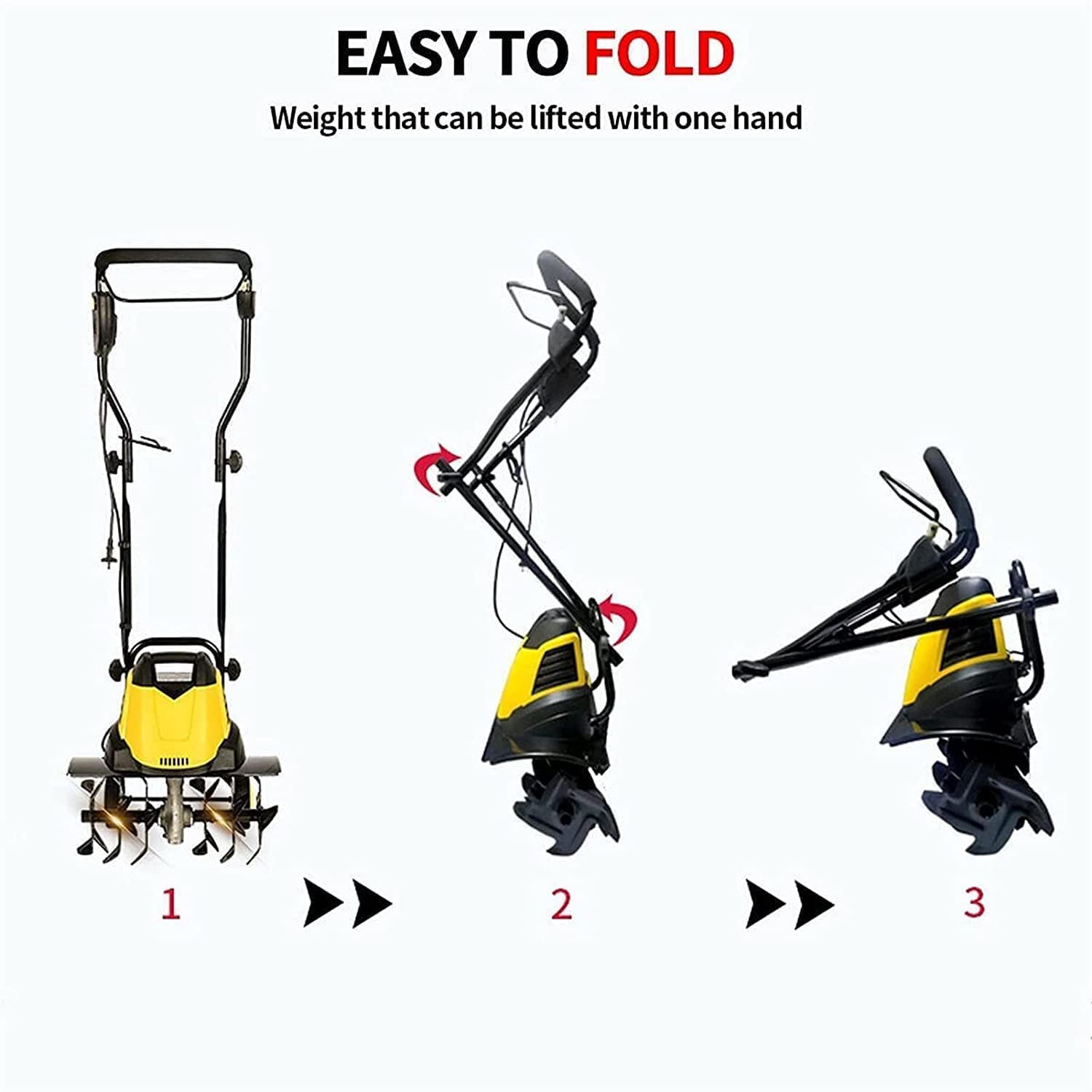 Garden Gear Electric Garden Tiller, cultivador eléctrico de bajo Ruido de 2400 W, Ancho de labranza de 45 cm, Profundidad de Trabajo de 22 cm