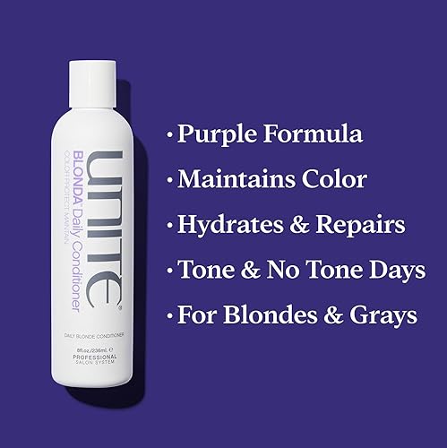 Miniatura 3 de UNITE Cabello - Champú tonificante BLONDA, acondicionador diario y aceite de argán - Brillante, rubias, 8 onzas, 8 onzas, 4.23 onzas