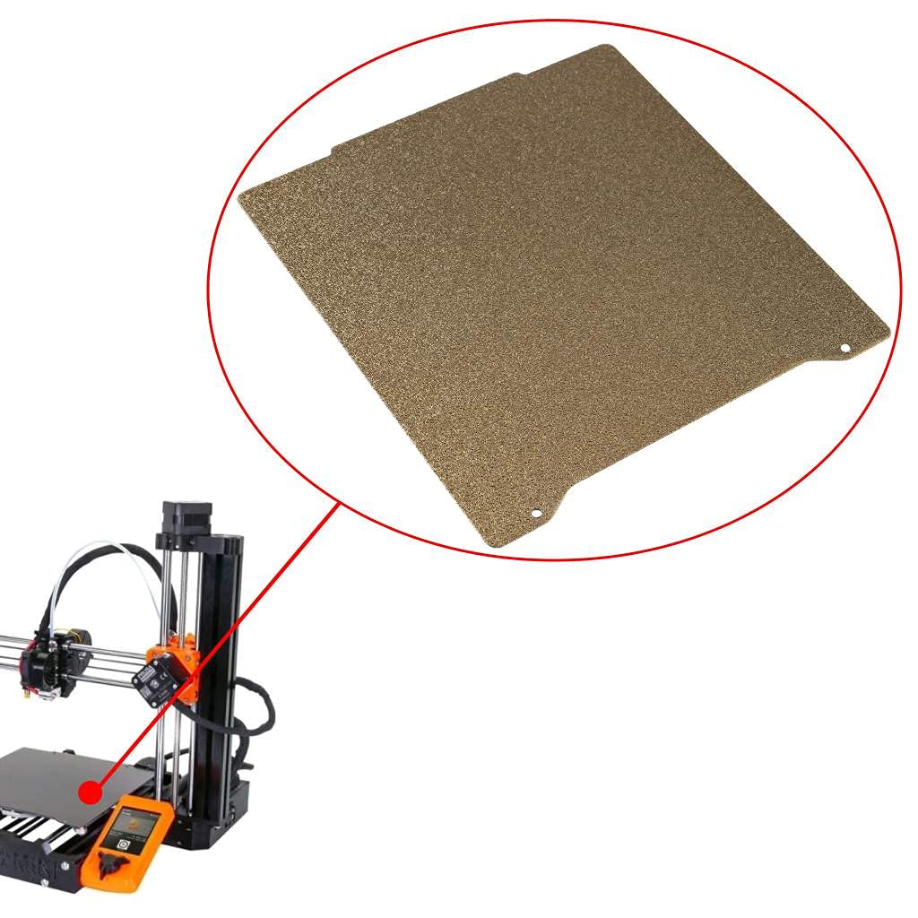 Lysee 3D Printer Parts & Accessories - 190196mm PEI Powder Steel Plate Double Texture High Temperature Resistant Golden Mini Hot Bed Set for 3D Printer Accessories