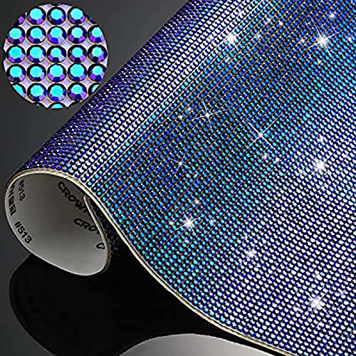 12.000 Stück 2 mm Bling Bling Strass Aufkleber DIY Auto Dekoration Aufkleber Selbstklebende Glitzer Kristall Gem Blatt Aufkleber für Auto & Handwerk Dekoration (Königsblau AB Farbe) Cover