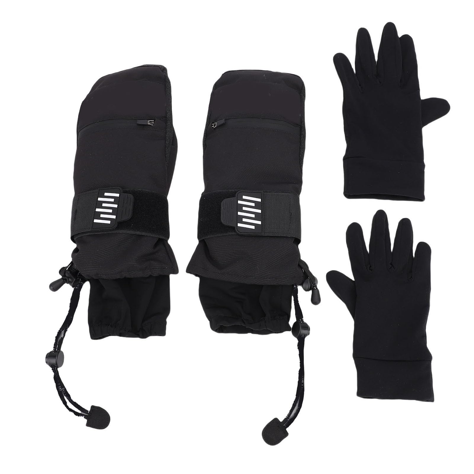 Muiltvoe Ski Gloves, Aramid Fiber Windproof Snowproof Thermal Winter Gloves for Men Women, with Wrist Guard Rainproof Pocket and Anti Lost Strap for Snowboarding Cycling Hiking