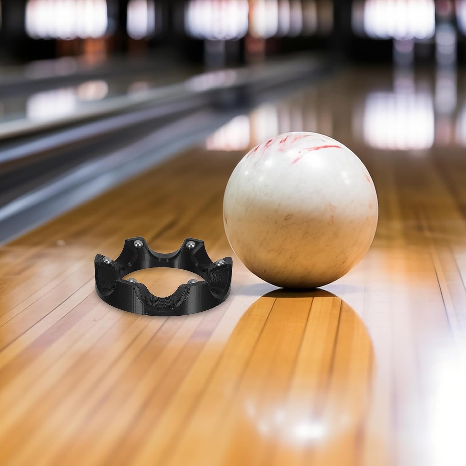 Hemoton Bowling Ball Rotating Stand 360 Degree Smooth Rotation Stable Ball Support Black Pla Material for Display and Tabletop Use