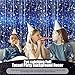 Tingjoo 3 Pack Galaxy Foil Curtains Backdrop for Space Themed Party Decorations, 3.3 x 6.6 ft Blue Iridescent Tinsel Curtains, Foil Fringe for Photo Booth, Outer Space Movie Birthday or Alien Party