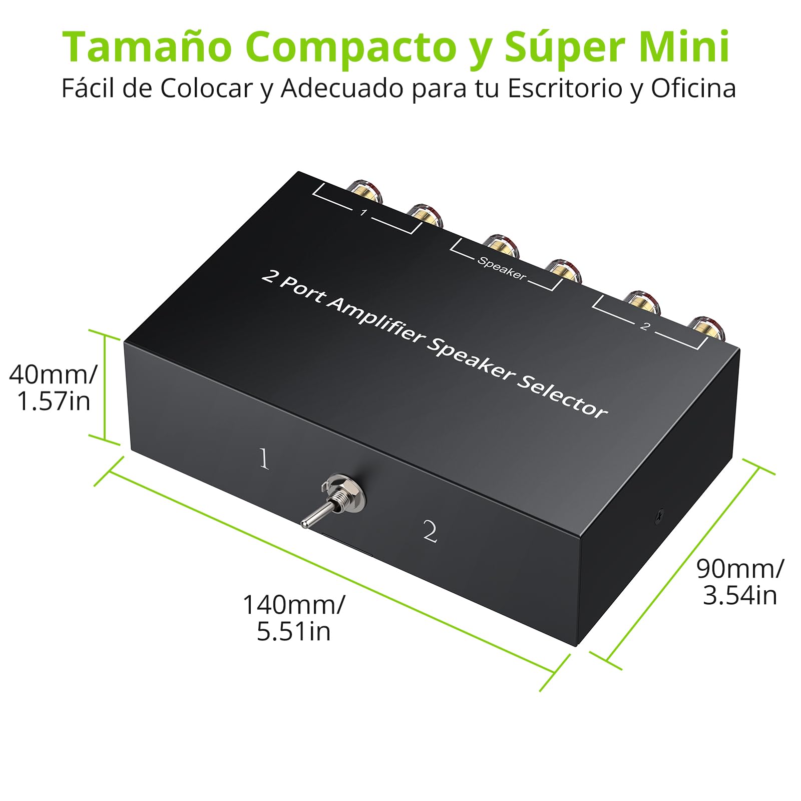 LiNKFOR Conmutador de Audio Bidireccional,Selector de Amplificador 2(1)-In-1(2)-out con 1/2 Switch Conector Banana Chapado en Oro Audio Switcher para Amplificador y Altavoces Pasivos