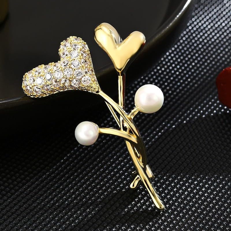 Image of Austrian Crystal Brooch Sparkling Rhinestone Brooch 18k Gold-Plated Birthstone Lapel Pin Jewelry Birthday Gifts for Women