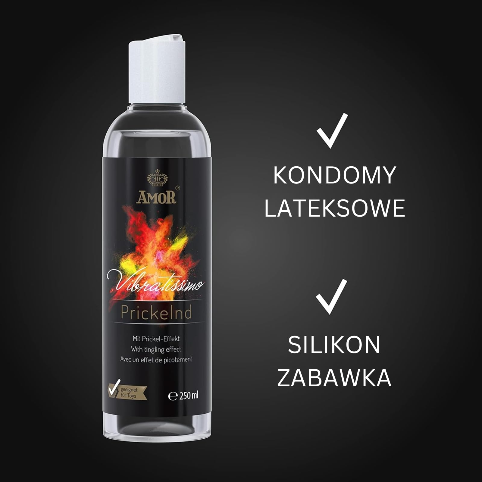 Vibratissimo Play Gel Pobudzający 250 ml I Lubrykant z efektem pobudzającym I Lubrykanty na bazie wody I Żel odpowiedni do zabawek silikonowych i prezerwatyw lateksowych I Wodny lubrykant
