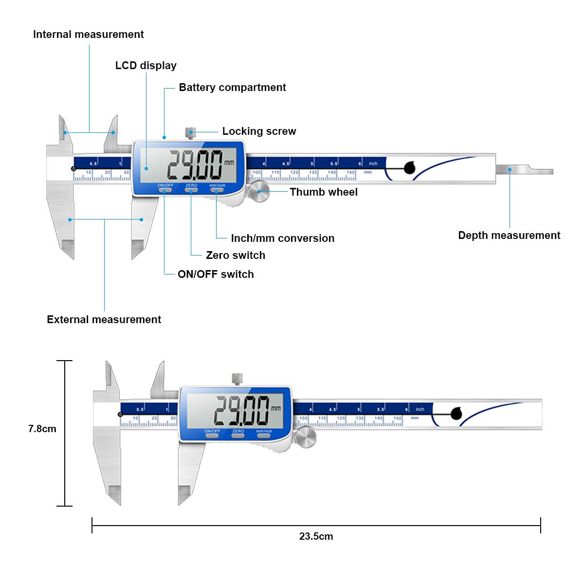 Buy Qfun Digital Caliper, 06inch Caliper Measuring Tool Extreme