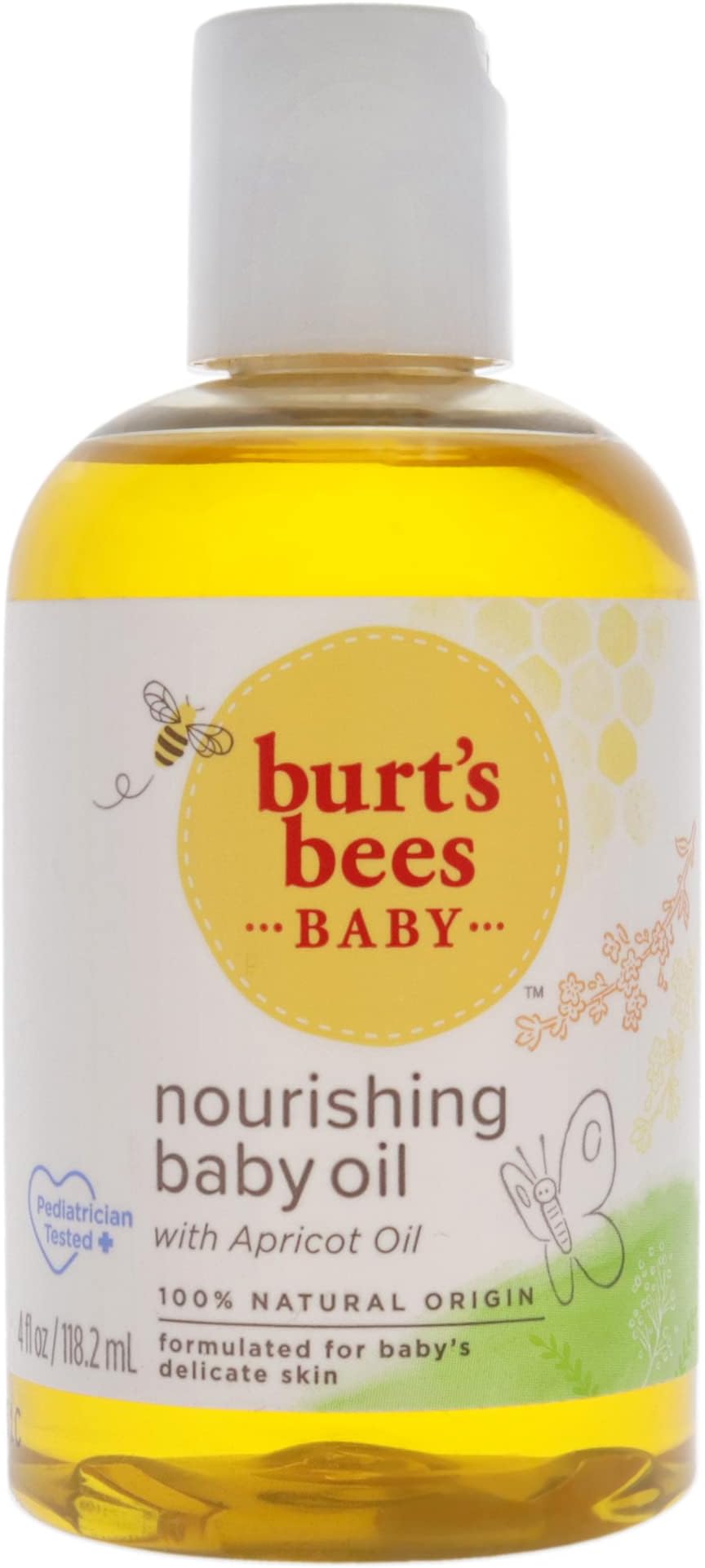 Baby Nourishing Baby Oil, 100% Natural Origin Baby Skin Care, 4 Ounce Bottle