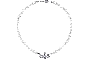 Cadena de Saturno para Mujer: Collar de Perlas de Imitación de Saturno...