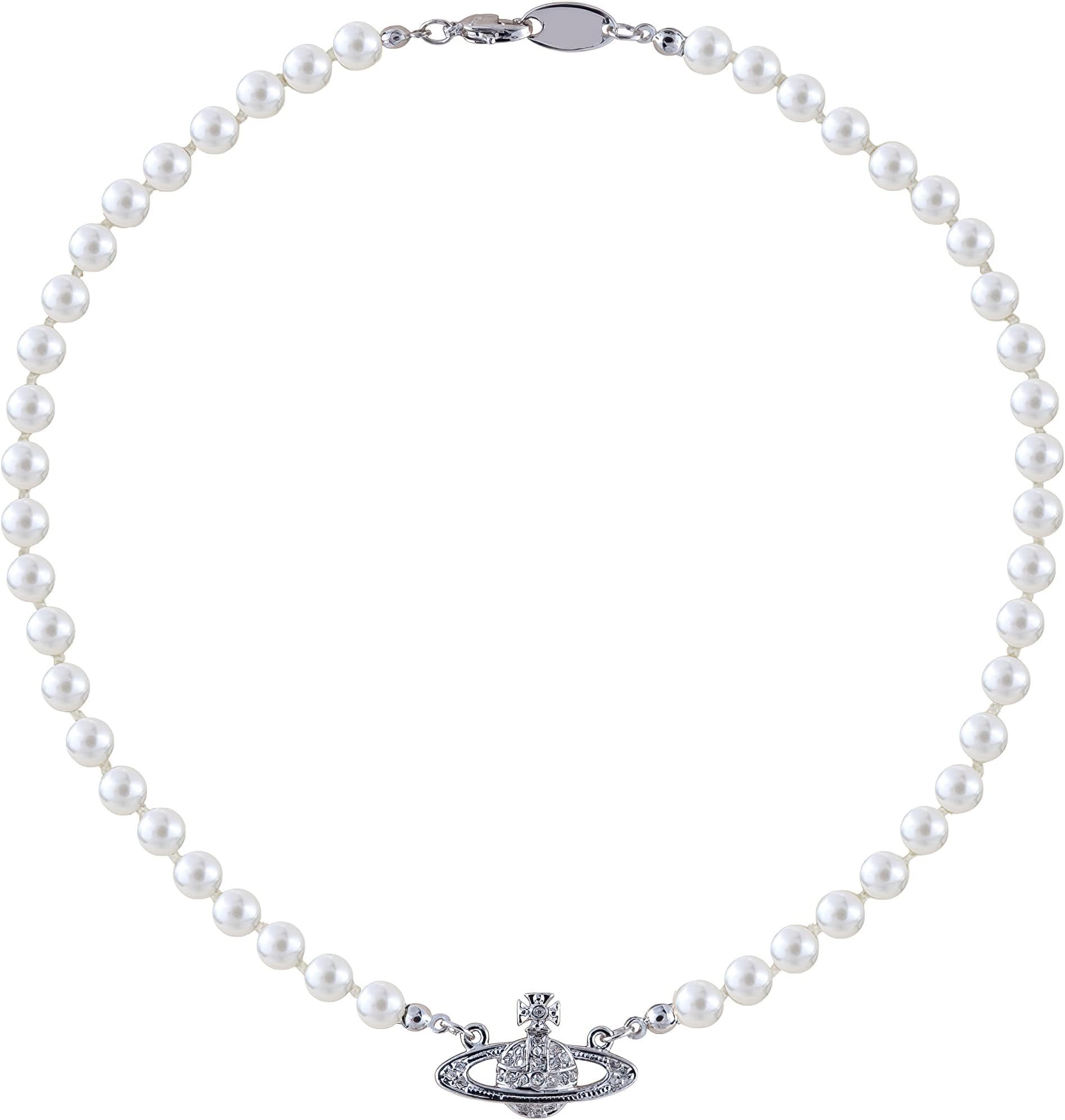 FENLDY Rhinestone Faux Planet Saturn Pearl Necklace for Women Jewelry, Fake Pearl Collar Pendant a Necklace Men with Charm for Girls Y2k Jewelry Ladies' Wedding Pearl Bead Chain Crystal Choker