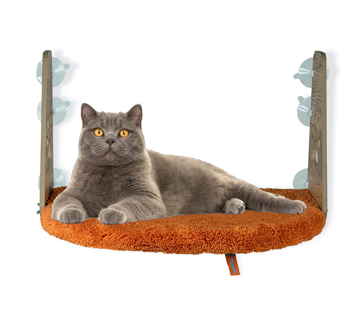 PUGALO Cam Yatağı Vantuzlu Kedi Cam Yatağı Pugalo Vantuzlu Yatak (Turuncu)