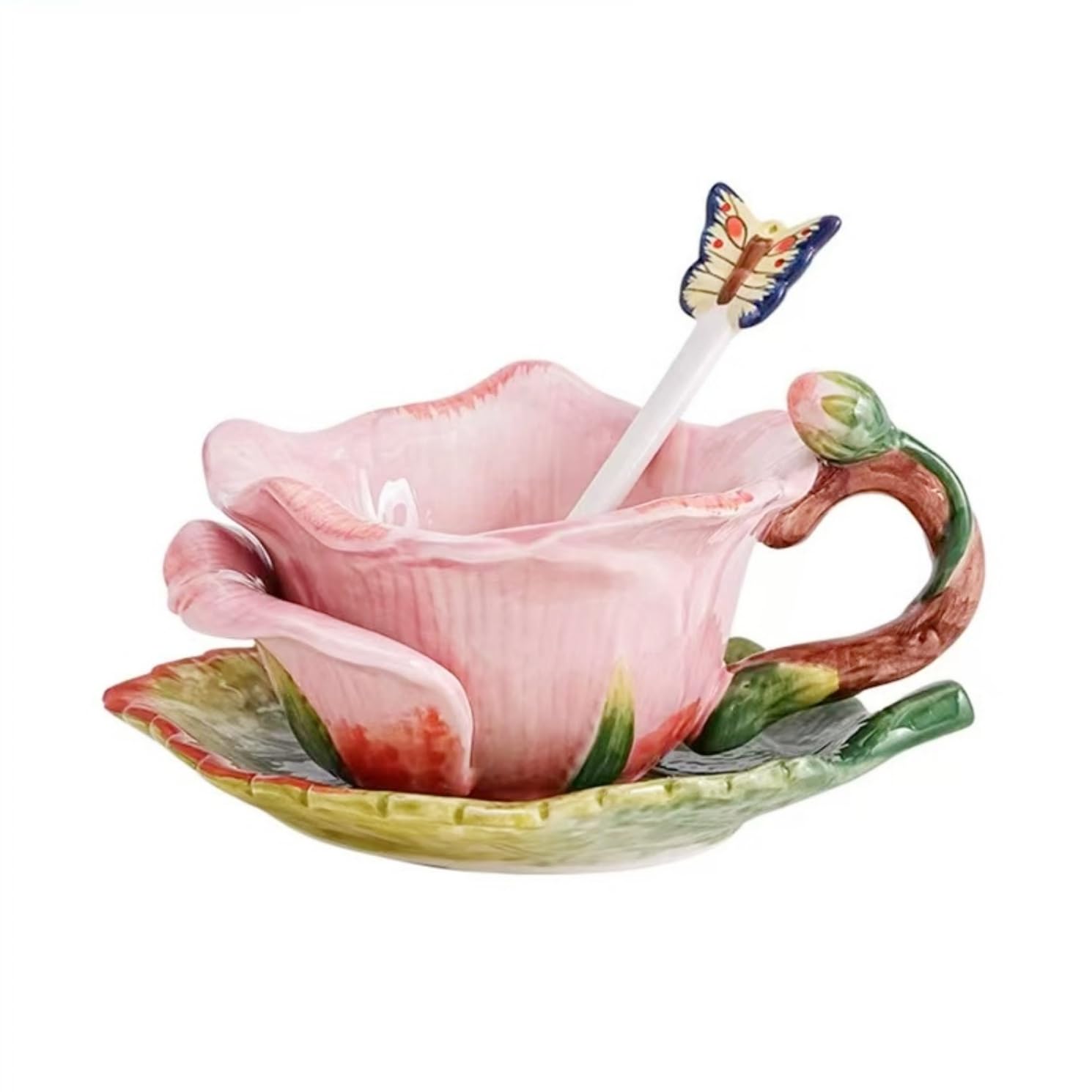 Amazon.com | Minigift Ceramic Tea Cup and Saucer Set ，6OZ 3D Hand