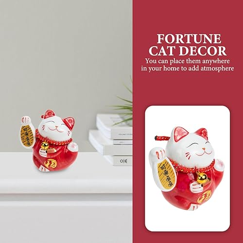 Miniatura 5 de Tofficu Lucky Cat - Hucha japonesa de Maneki Neko, figura de cerámica para ahorrar dinero, tarro de almacenamiento para graduación, fiesta de