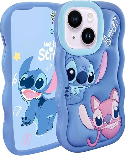FINDWORLD Funda compatible con iPhone 14 Plus, lindo diseño de dibujos animados 3D, de silicona suave, protector impermeable para niños y niñas,