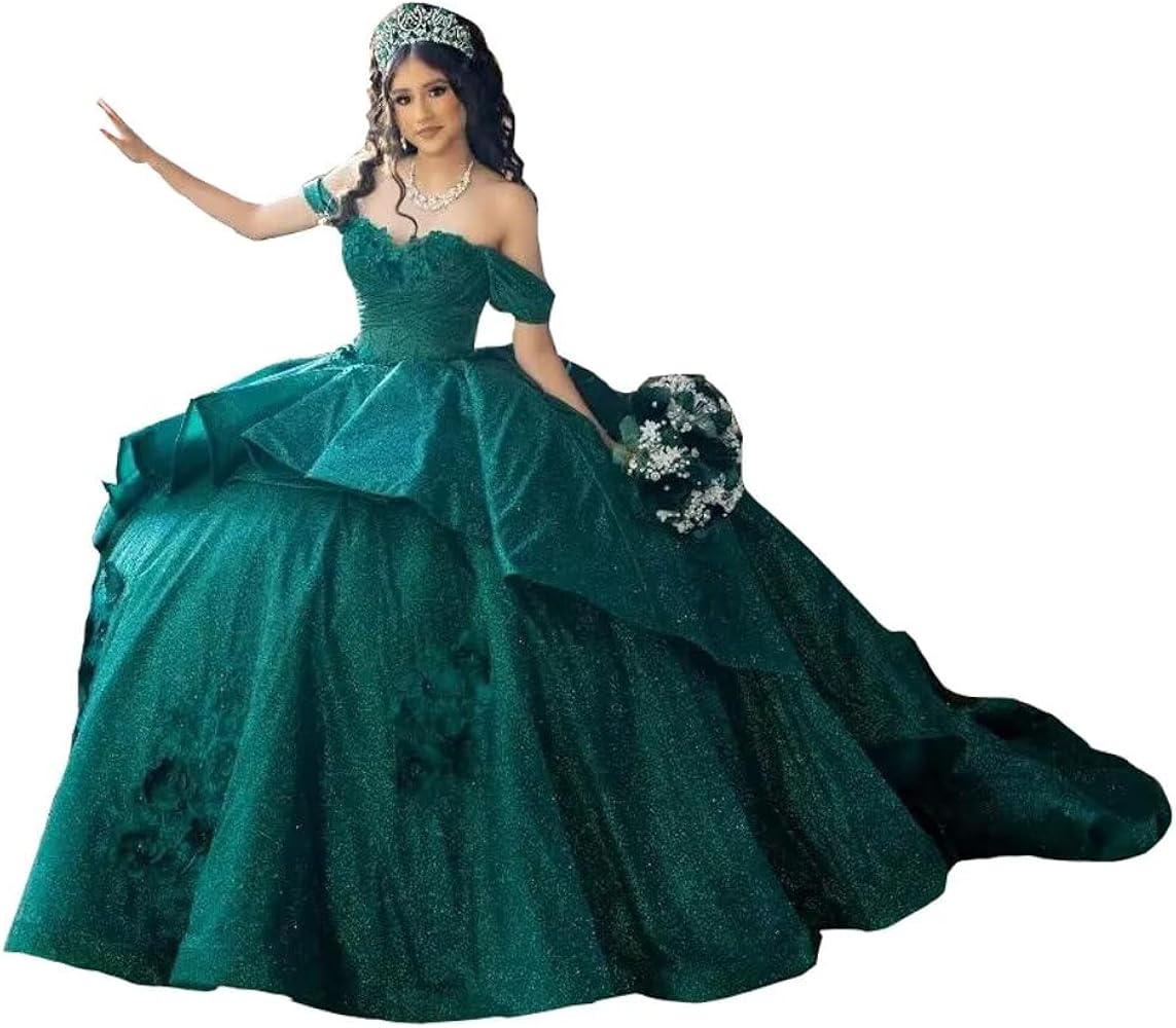 green emerald velvet dress Green Peacock Wedding Dress Sweet 16 Dress Cinderella Ball Gown 222189 –  Viniodress main image 0
