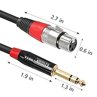 Vista 3 de Cable XLR a 14, XLR equilibrado hembra a 14 de pulgada 0.250 in TRS estéreo Jack Interconexión Cable XLR a un cuarto de pulgada Cable de conexión -3