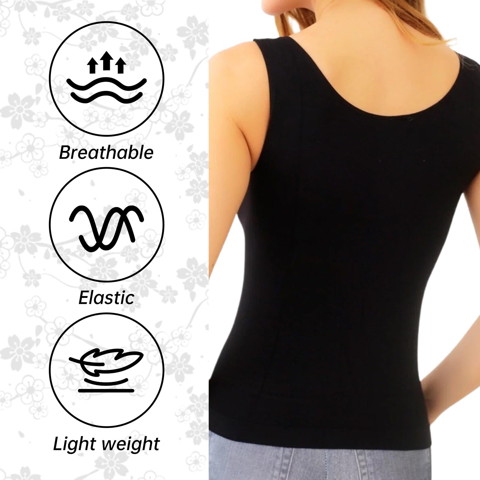 Women's Shapewear Compression Tops Women Tank Top Vest Top with Built in Bra Slimming Shapewear for Women Tummy Control