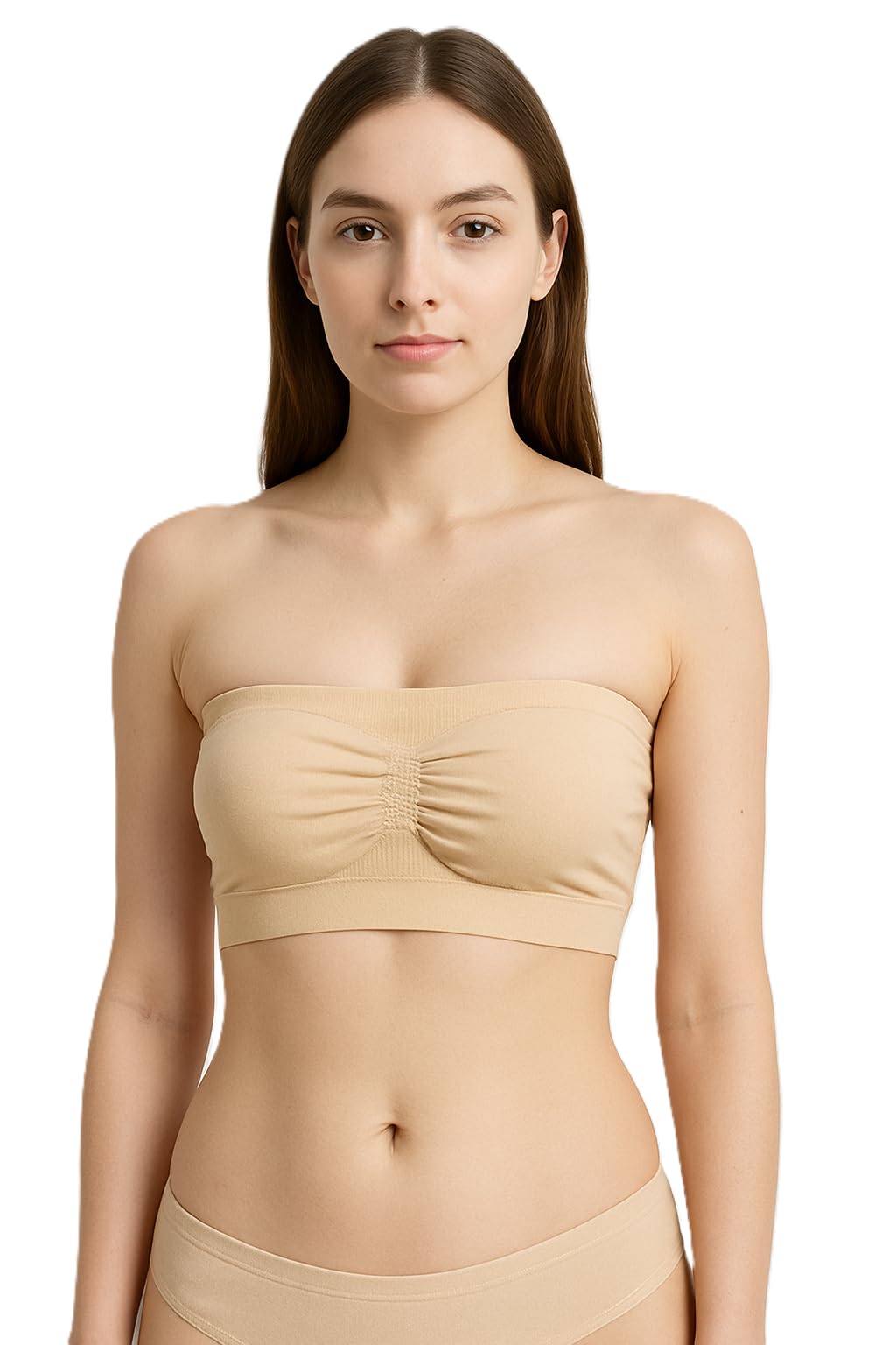 Women's Seamless Strapless Bandeau Bra | Non-Padded Tube Bra for Everyday Comfort – Pack of 1-image-3