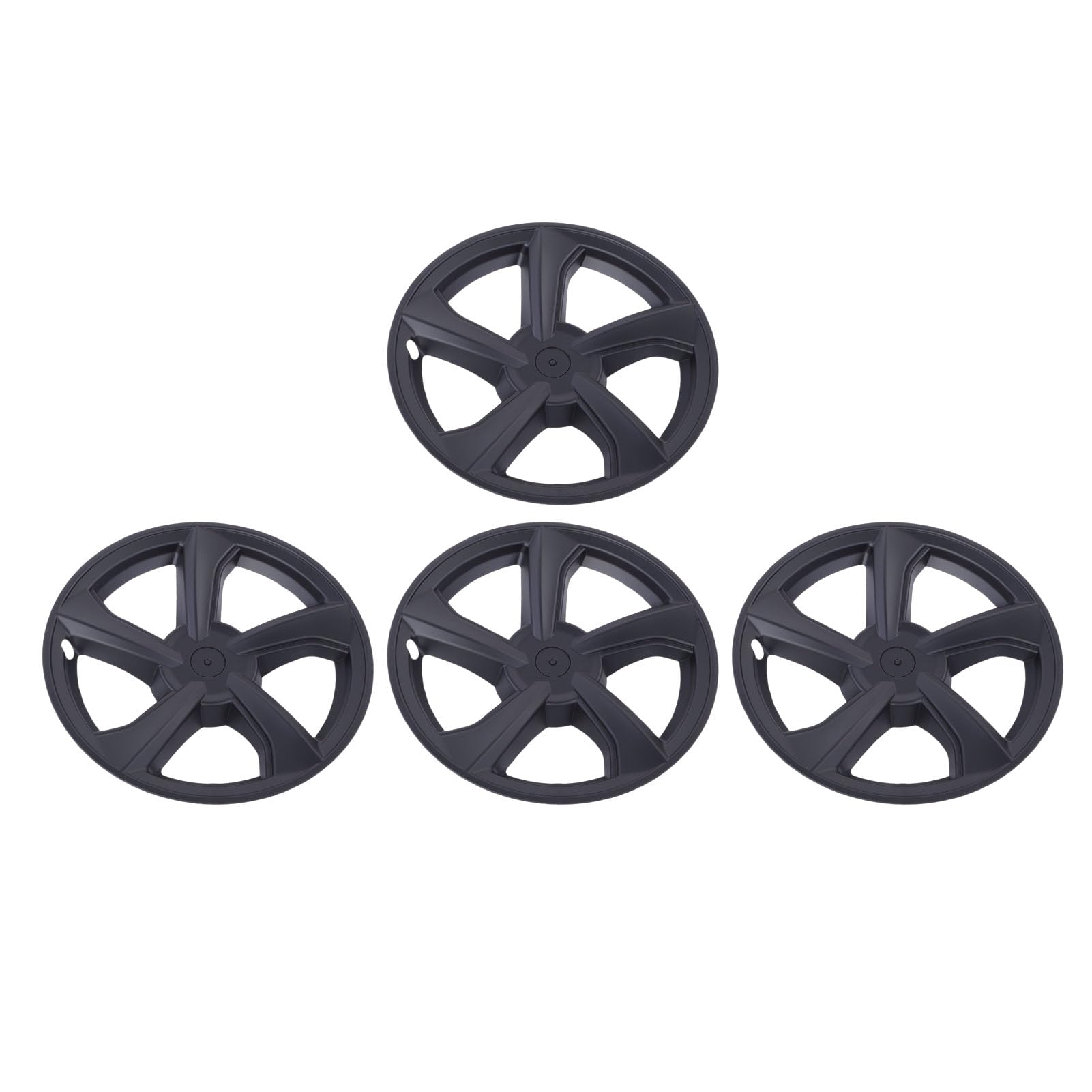 4PCS 19 pollici Coprimozzo Copricerchi di ricambio a scatto per modello Y Juniper 2025 2026 Elegante resistente plastica ABS Nero Spirale Design aerodinamico