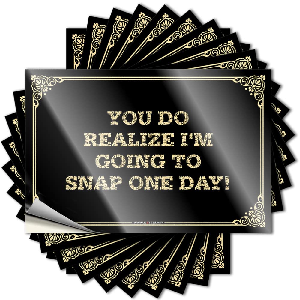 You Do Realize I'm Going to Snap One Day! Badass Decor for Bedroom - Decals Tumbler Removable Vinyl Decal(8X12CM)