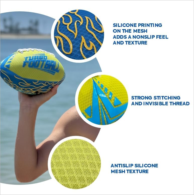 SOAK Waterproof Floating Football for Pool & Beach, Lightweight Non-Slip Surface, Easy Grip Water Toy for Outdoor Play