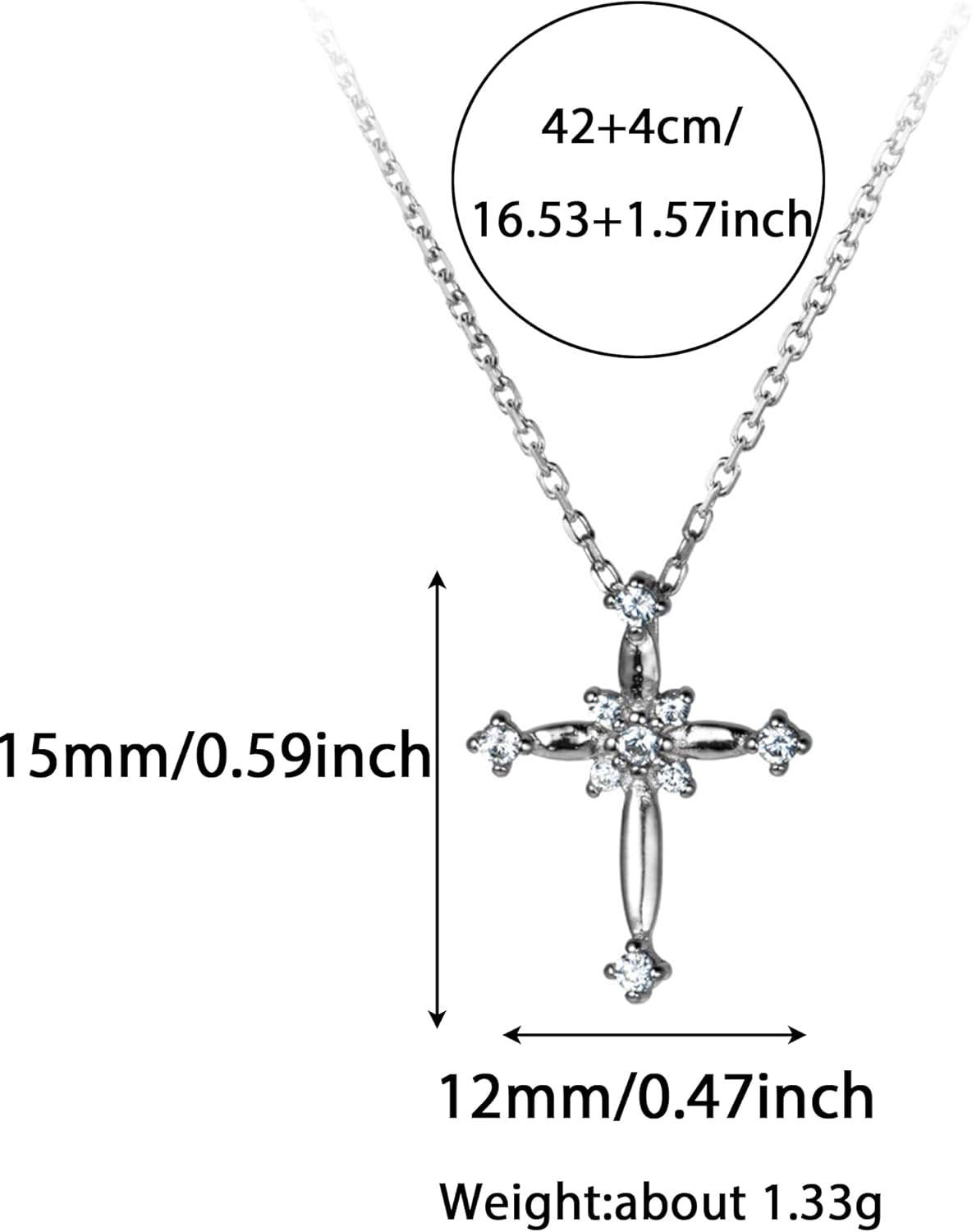 925 Sterling Silver Cross Necklaces for Women 14K Gold Plated Non Tarnish Dainty Cubic Zirconia Pendant Necklace for Mom Trendy Simple Cross Charm Chain Wedding Valentine's Day Jewelry Gifts - Image 5