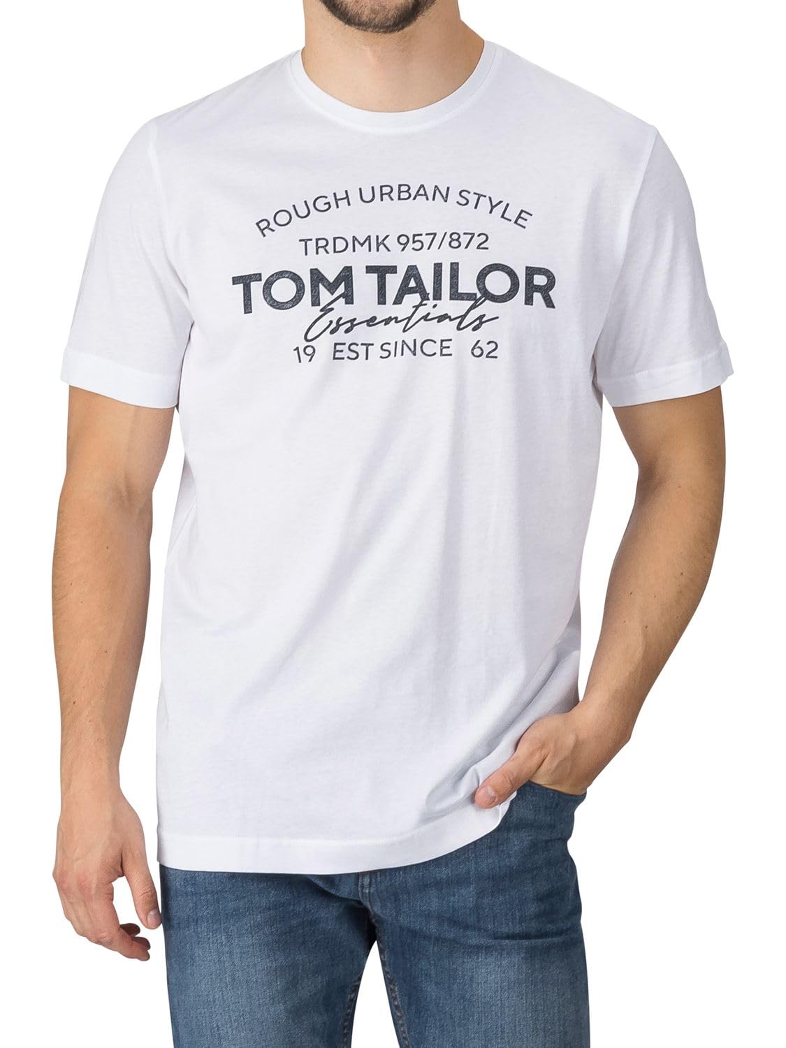 TOM TAILOR Tshirt Herren Baumwolle Regular Fit 4er Pack Set Rundhals Kurzarm Sommer Tee Shirt Logoprint 100% Baumwolle Schwarz Weiß Grün Rot Blau Grau Orange S M L XL XXL 3XL