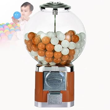 Candy Gumball Vending Machine Toy Vending Machine Dispenser, Capsule Machine Candy Machine Dispenser for Business, Mini Vending Machine,Brown