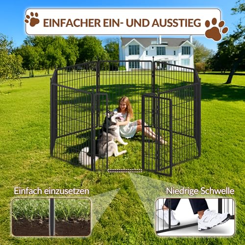 Fobyfurny Welpenauslauf Hundezaun Hundelaufstall, 80 cm Hoch, Schwarz