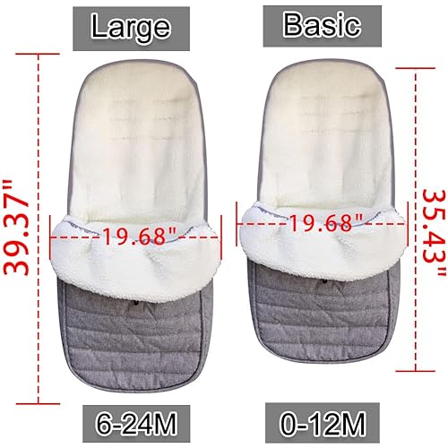 Miniatura 6 de XIFAMNIY Saco de dormir universal para bebé grueso para proteger al bebé del clima frío del invierno en cochecito, cochecito (forro polar negro de