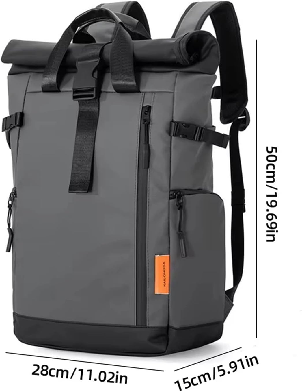 Men's Travel Bag 15.6inch Laptop Computer Backpack Outdoor Waterproof Camping Hiking Business Rucksack(Black)