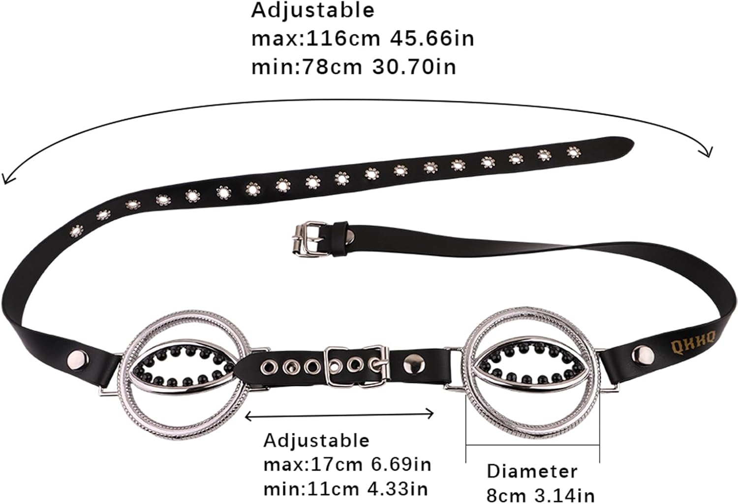 Metal Breast Clamps with Leather Belt, Nipple Clamps with Silicone Massage Points Adult Sex Toy for Men Women
