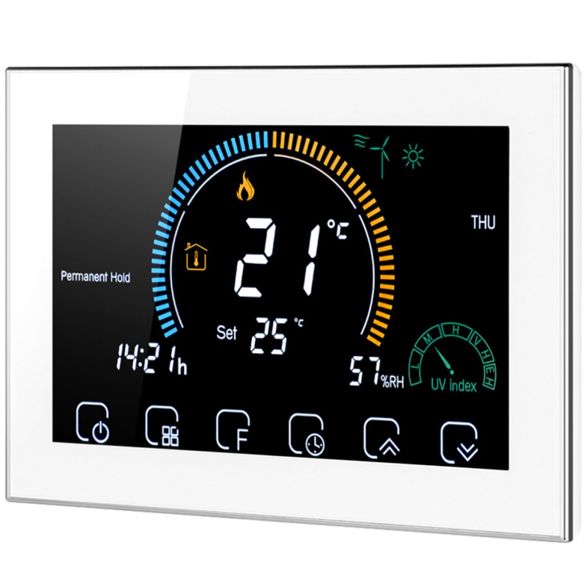 Intelligenter Temperaturregler für Zuhause, Weiß, Touchscreen, Ntc3950