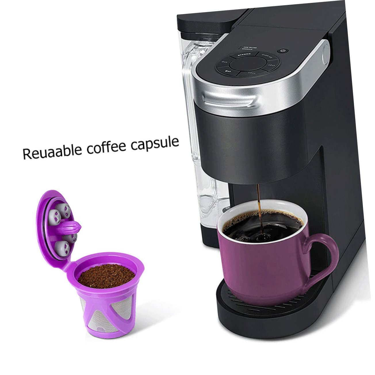 6piezas De Café Reutilizables De Inoxidable Filtro Espresso Compatible Paquete Para Máquinas De Café Diseño Anti-fugas y De Usar