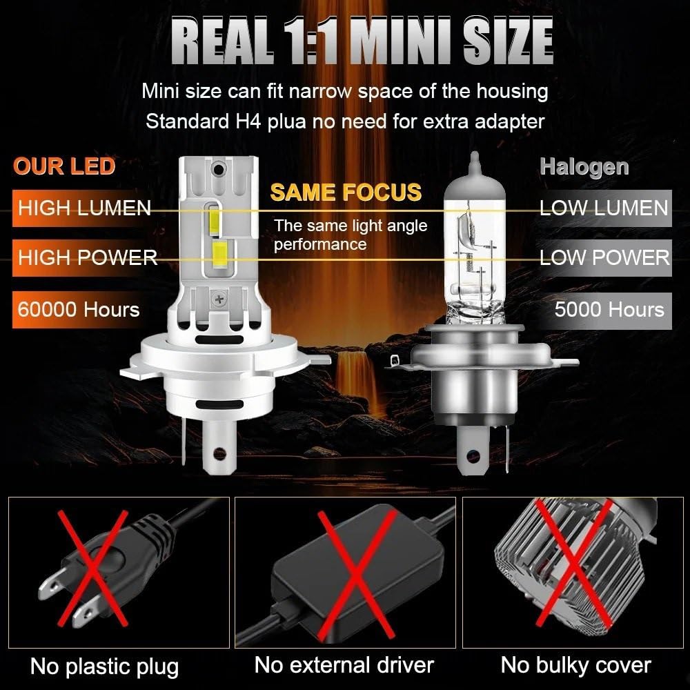 Bombilla LED H7 H4 LED Bombilla Faro Delantero Coche Kit Luces LED Repuesto | Canbus 1000W Luz Led Para Turbo