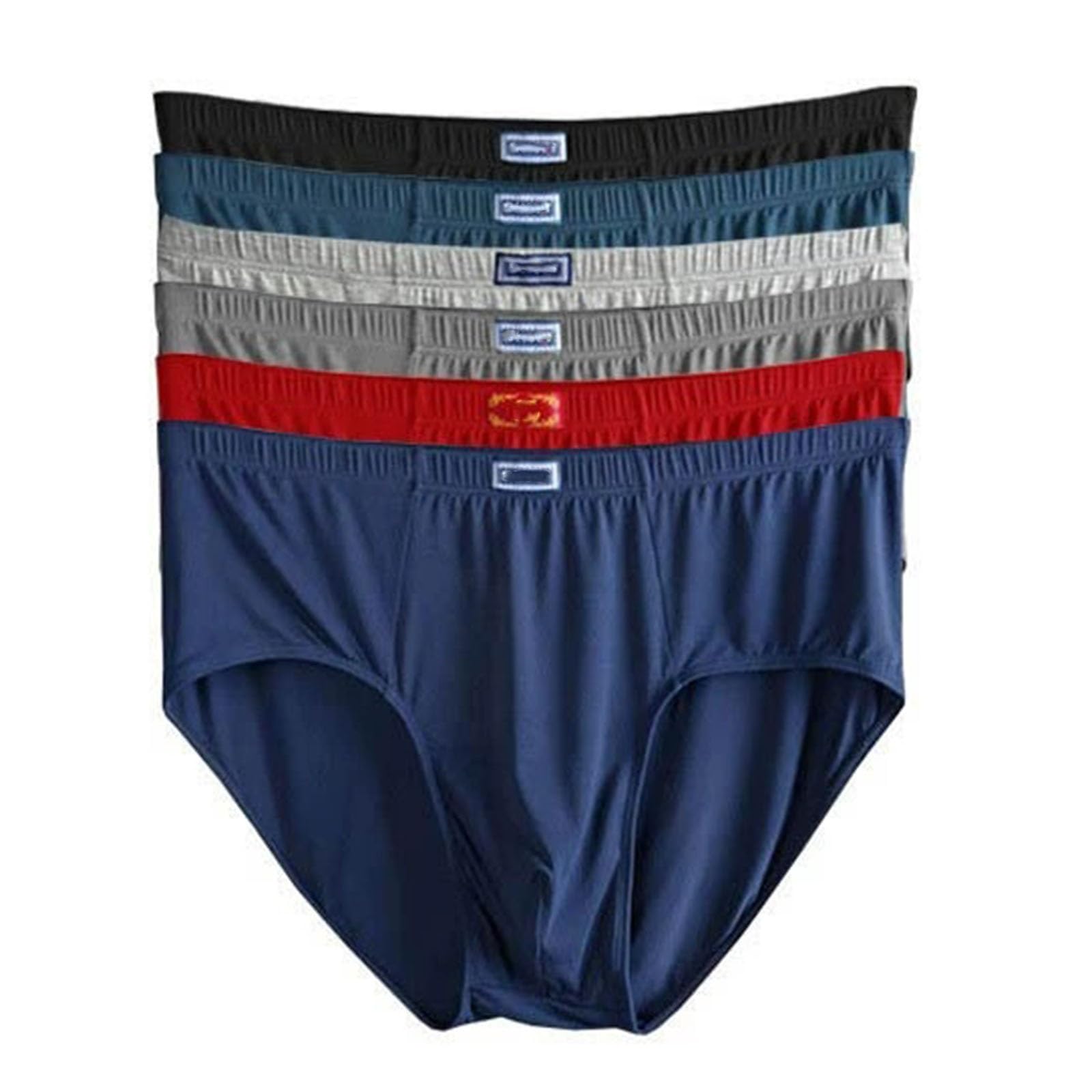 6 Pack Mens Underwear Breathable Plus Size Boxer Briefs Soft Fat Oversized Loose Underpants 5X-Large