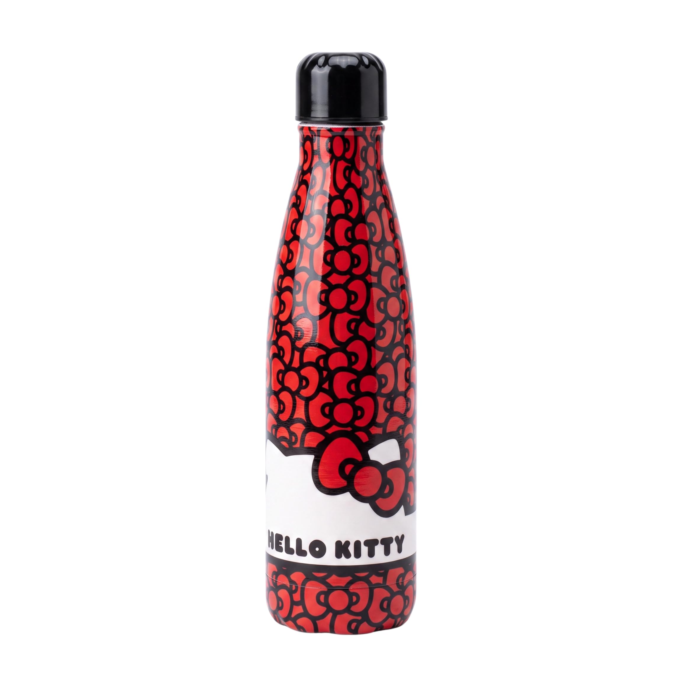 Sanrio Hello Kitty Reusable Bottle, Stainless Steel Water Bottle for Girls, Hello Kitty Design Travel Bottle, 500ml Content | Red