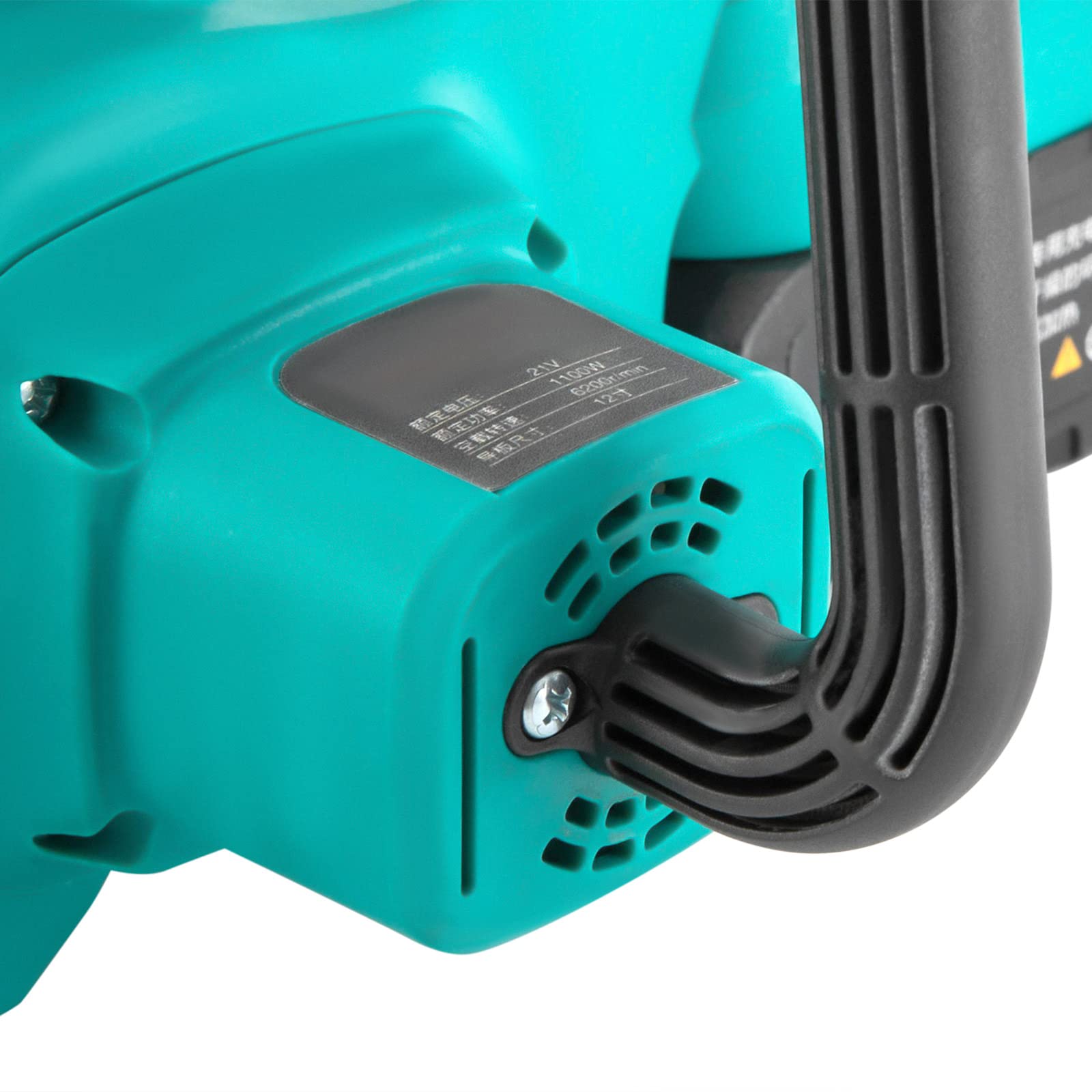 Piła łańcuchowa 1100 W, akumulatorowa piła łańcuchowa 21 V 21 V z 2 akumulatorami 3000 mA i ładowarką do nożyc ogrodowych, sekatorów, cięcia drewna, na placach budowy, produkcji przemysłowej,