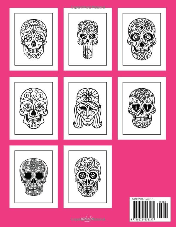 Sugar Skulls Tattoo Coloring Book: Creative Drawing For Adults & Teens, Day of The Dead Relaxation Modern Designs, Beautiful Halloween Gift image 2