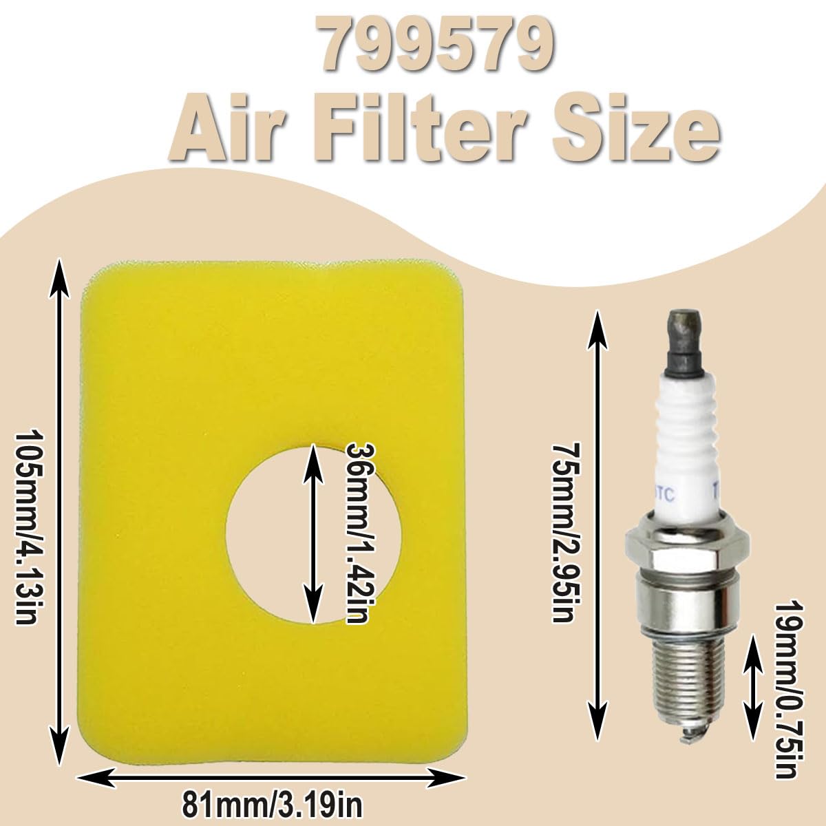 799579 595660 Filtr powietrza do BS 590581 08P502 08P602 09P602 09P702 09P000 08P000 300E 450E 500E 550EX dla Troy Bilt TB1100 TB111 5 TB554 do 30-183 4248 5434 kosiarki do trawy