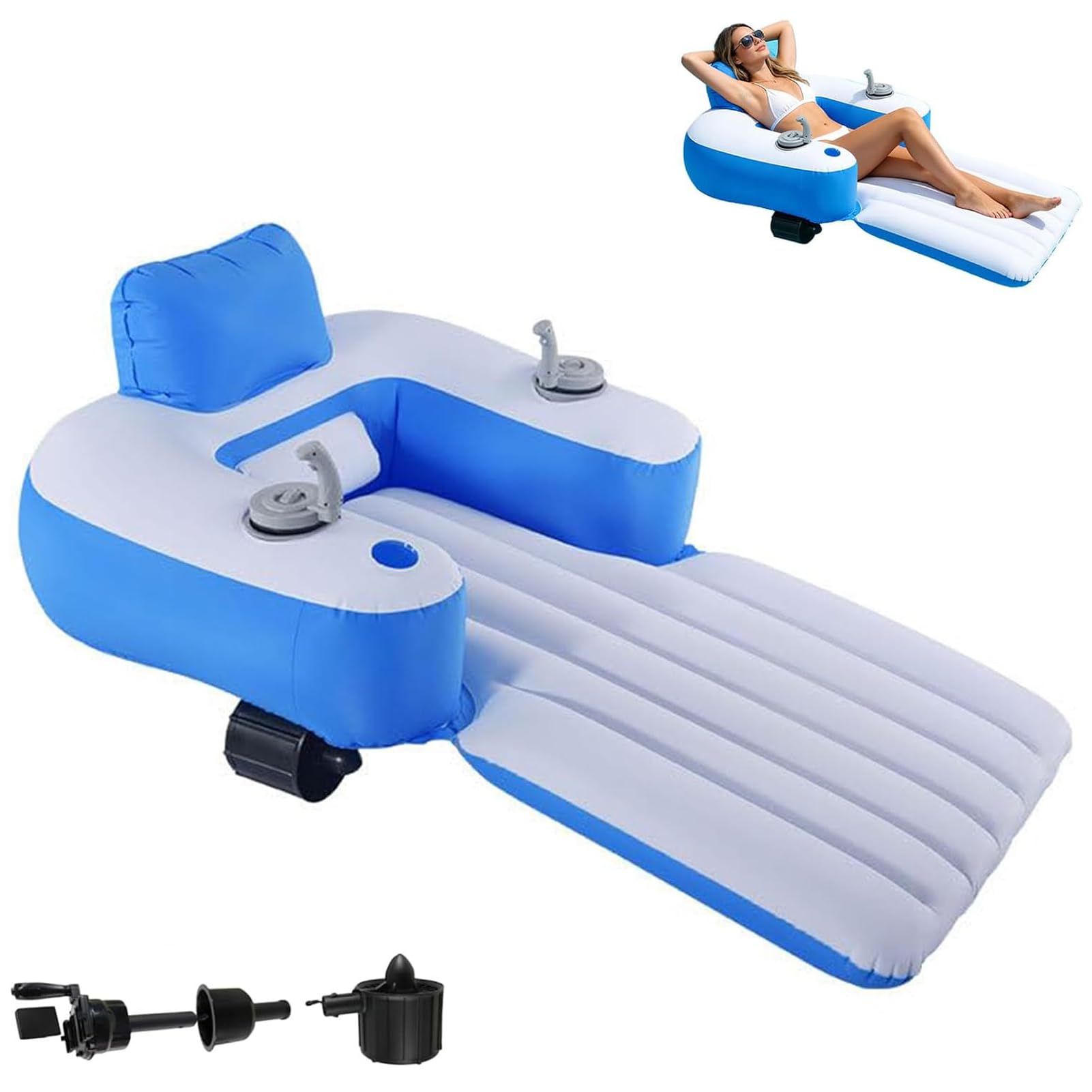 Flotador Tanque Inflable con Motor, Tumbona Eléctrica 360° | para Piscina con Propulsor, Joystick de Control, 260 Lb Capacidad – Perfecto para Relajarse en Piscina, Lago o Playa