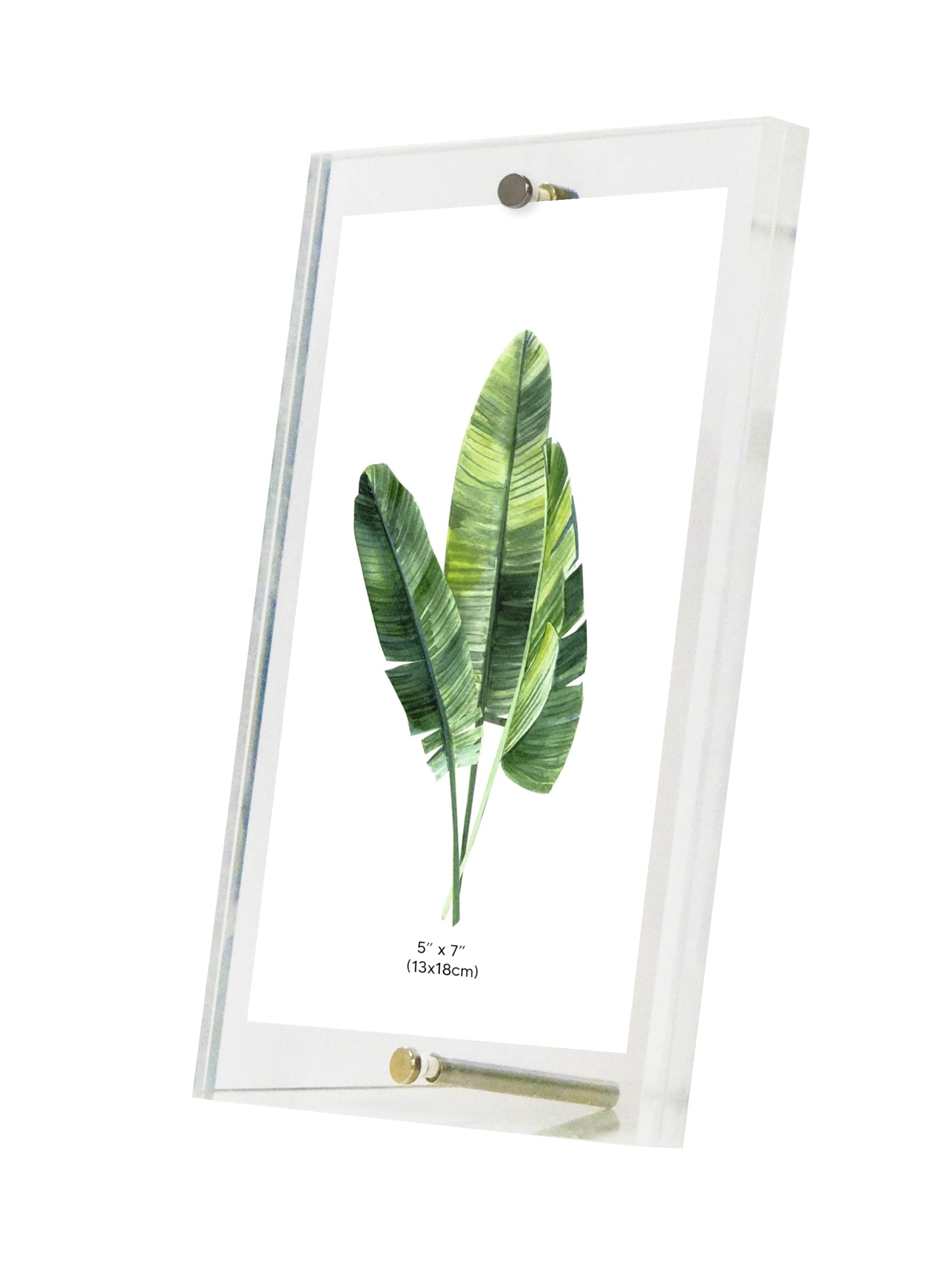 Inov8 Framing Premium Diamond Cut Acrylic with Peg Stand Picture Frame -for a 5x7 inch (12x17cm) Photo, Silver